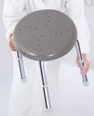 Stolička s nastavitelnou výškou, sedák šedý děrovaný, nosnost 150 KG, v. 35 - 53 cm (A170117)