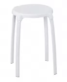 Stolička do koupelny, bílá, nosnost 100 KG, v. 46,5 cm, pr. 30 cm (A1050101)