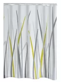 Sprchový závěs GRAS, textilní - zelený dekor, 180 × 200 cm (42385)