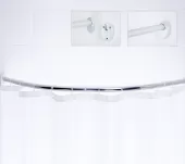 Tyč pro sprchový závěs, rohová (čtvrtkruh) - chrom, 90 × 90 cm (59400)