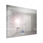 Zrcadlo s LED osvětlením Nika LED 7/80 TS-MW s dotykovým vypínačem a hodinami
