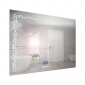 Zrcadlo s LED osvětlením Nika LED 7/100 TS-MW s dotykovým vypínačem a hodinami